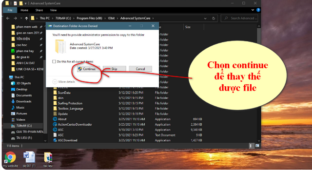 Chọn Continue và quá trình cài đặt sẽ kết thúc