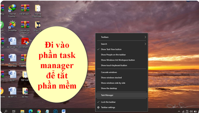 Chọn tắt phần mềm trong Task Manager