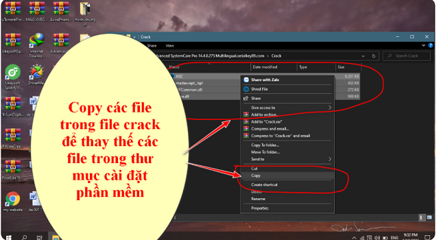 Copy những file crack