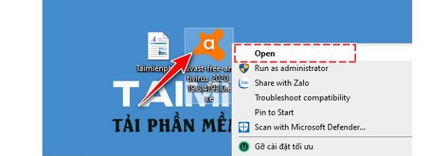 Nhấp open để tiến hành quá trình cài đặt phần mềm