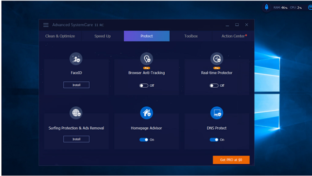 Tính năng Protect của phần mềm Advanced SystemCare