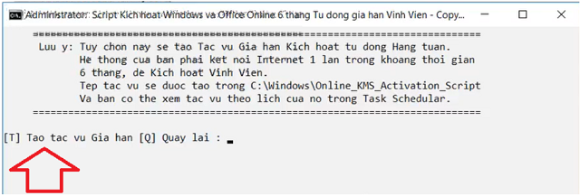Tiếp tục nhấn phím T