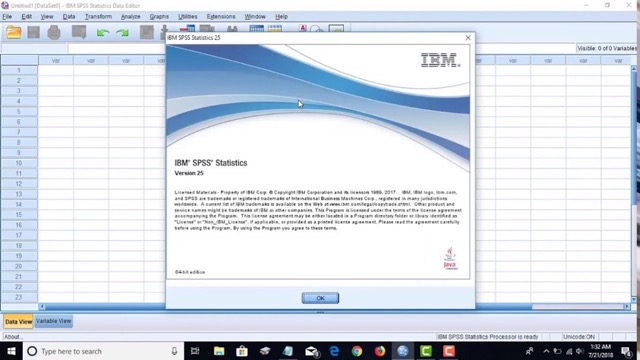 Đây là hình ảnh về giao diện SPSS 25 nếu bạn đã hoàn thành các bước trên