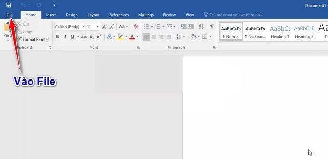Nhấn chọn mục File