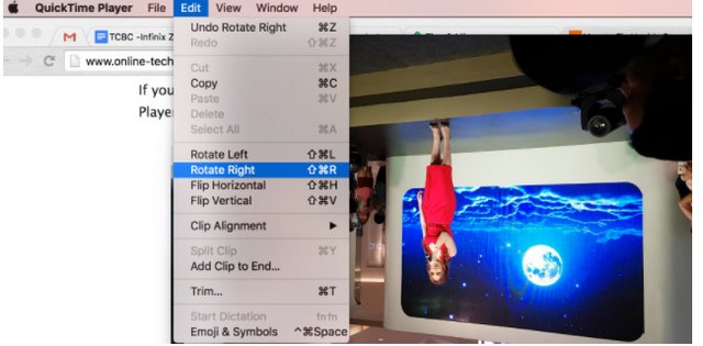 Ảnh 12: Trong cửa sổ Edit, chọn chế độ xoay Rotate Right để lật ngược lại video Ảnh 12: Trong cửa sổ Edit, chọn chế độ xoay Rotate Right để lật ngược lại video