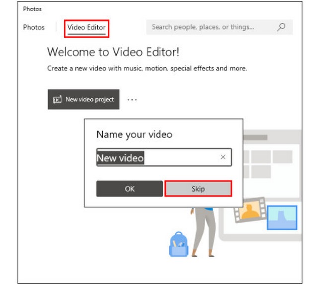 Ảnh 3: Đặt tên mới cho video tại mục "Your name video" và bấm Skip Ảnh 3: Đặt tên mới cho video tại mục "Your name video" và bấm Skip