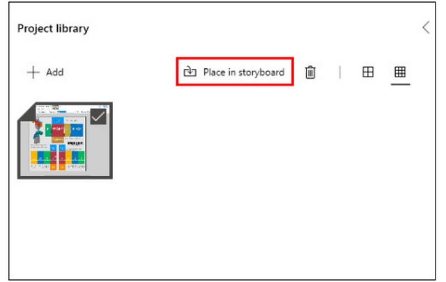 Ảnh 5: Kéo thả video vào trong Place in storyboard Ảnh 5: Kéo thả video vào trong Place in storyboard