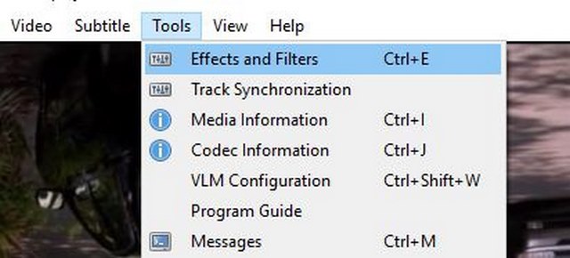 Ảnh 8: Mở Tools và chọn Effects and Filters Ảnh 8: Mở Tools và chọn Effects and Filters