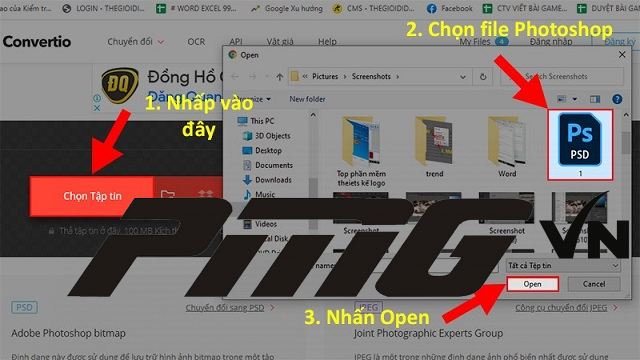 Nhấn Open để mở file Nhấn Open để mở file