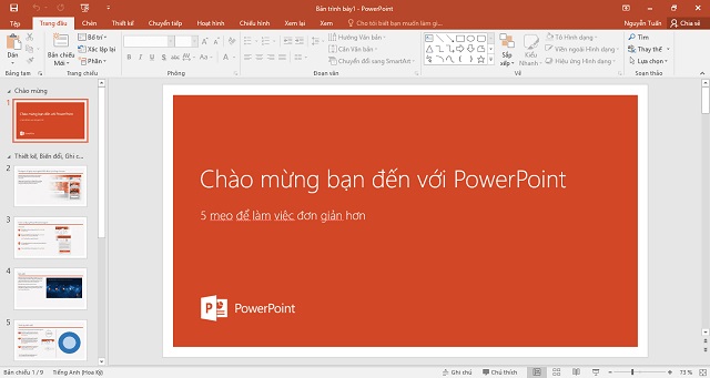 Tải trang Slide muốn chèn ảnh động Tải trang Slide muốn chèn ảnh động