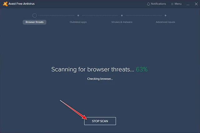 Tổng hợp key kích hoạt Key Avast Premier cập nhật mới 9 Ấn chọn Stop Scan