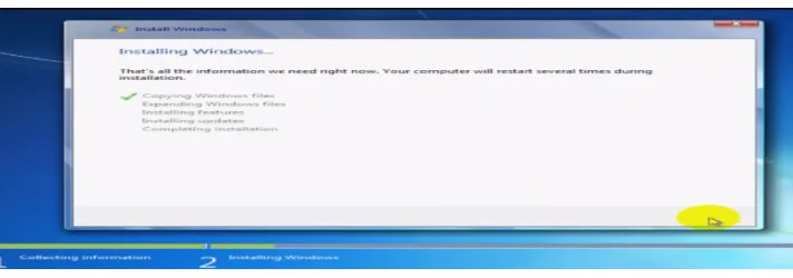 Hướng dẫn cách download Win 7 trực tiếp từ Microsoft 12 Ảnh 12: Quá trình cài đặt Windows 7 đang diễn ra