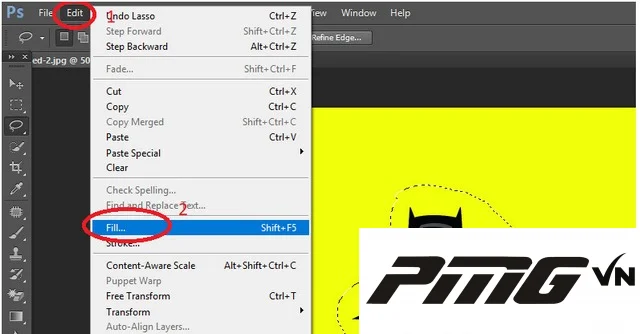Hướng dẫn 4 cách xóa trong Photoshop chi tiết từ A đến Z 13 Ảnh 13: Chọn Fill trong mục Edit