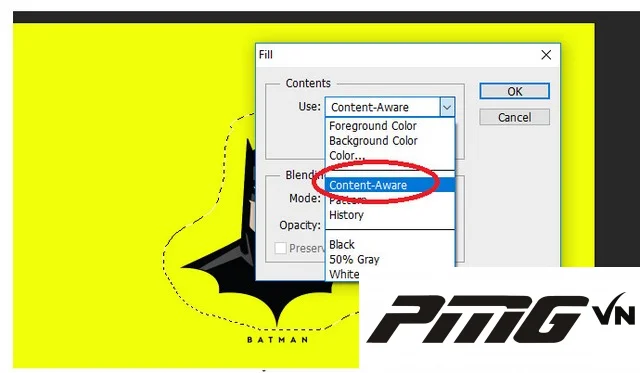 Hướng dẫn 4 cách xóa trong Photoshop chi tiết từ A đến Z 14 Ảnh 14: Chọn Content – Aware và bấm OK kích hoạt quá trình xóa vật thể tự động