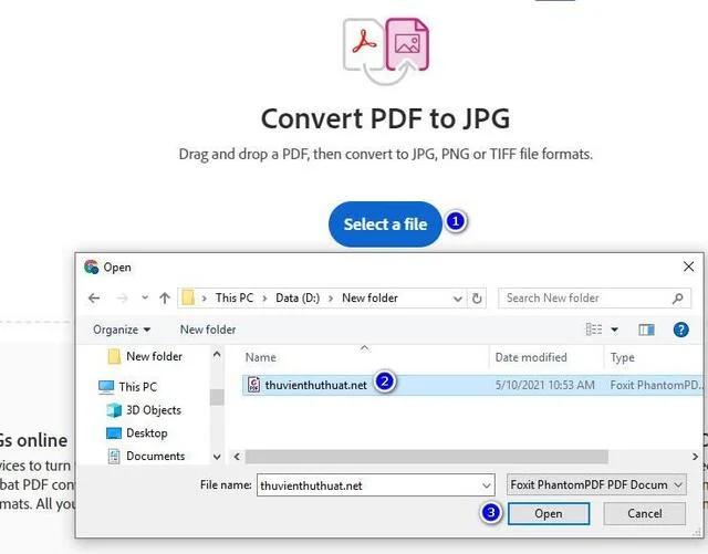 7 cách copy hình ảnh từ file PDF sang Word khỏi lo bị lỗi 2 Copy hình ảnh từ file PDF sang Word bằng cách chuyển tệp PDF sang định dạng ảnh JPG/PNG online - Bước 2