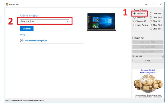 Hướng dẫn cách download Win 7 trực tiếp từ Microsoft 3 Ảnh 2: Lựa chọn hệ điều hành Windows 7