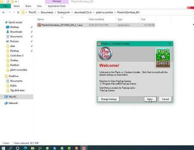 Cách tải Plants Vs Zombies 2 full crack dùng vĩnh viễn 4 Bạn chọn “Next” khi màn hình xuất hiện thông báo