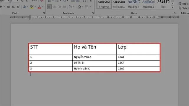 4 cách căn giữa ô trong Word cực đơn giản, ai cũng làm được 3 Bảng cần căn chỉnh giữa ô trong word