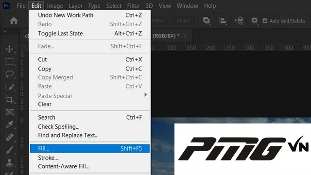 Hướng dẫn 4 cách xóa trong Photoshop chi tiết từ A đến Z 3 Ảnh 3: Mở công cụ Content - Aware Fill trong cửa sổ Edit