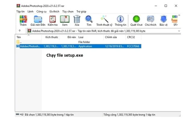 Hướng dẫn tải và cài đặt Photoshop 2020 Full Crack Vĩnh Viễn 4 Vào file vừa tải để tiến hành giải nén phần mềm