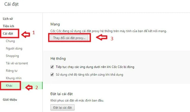 Trọn bộ cách fake ip, ẩn ip, đổi ip cực nhanh cho điện thoại và PC 4 Cài đặt Fake ip với Proxy cho máy tính trên Cốc Cốc