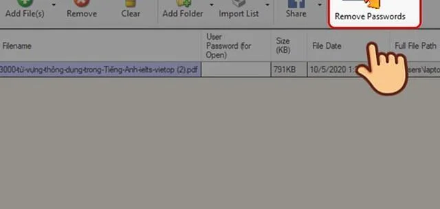 Cách copy file PDF cực nhanh và dễ dàng bạn không nên bỏ qua 4 Mở khóa cho file PDF bị mã hóa bảo mật - Bước 4