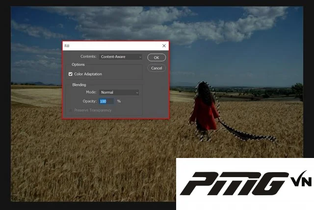 Hướng dẫn 4 cách xóa trong Photoshop chi tiết từ A đến Z 4 Ảnh 4: Thiết lập thông số trong cửa sổ làm việc Content - Aware Fill