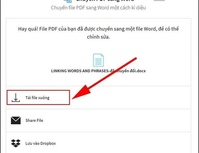 7 cách copy hình ảnh từ file PDF sang Word khỏi lo bị lỗi 6 Copy ảnh từ PDF sang Word bằng cách chuyển file PDF sang Word online - Bước 3
