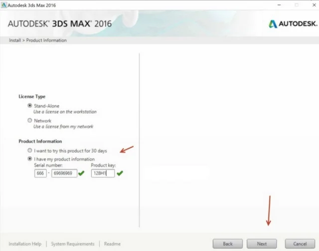 3DS Max 2016: Hướng dẫn download, cài đặt chi tiết 7 Ảnh 6: Nhập thông tin "Serial và Product key"
