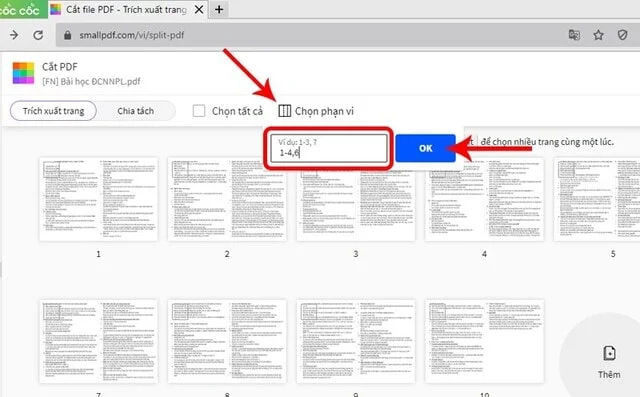 Top 4 cách tách, chia nhỏ, cắt file PDF nhanh nhất 2022 9 Bạn nhập phạm vi trang và số trang PDF muốn cắt