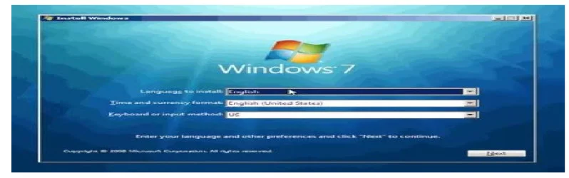 Hướng dẫn cách download Win 7 trực tiếp từ Microsoft 9 Ảnh 9: Thiết lập ngôn ngữ và múi giờ rồi bấm Next