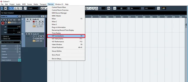 Link tải và Crack phần mềm Cubase 5 chi tiết bản full 10 Bấm chọn Devices và click vào VST Connections