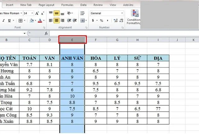 Bật mí ngay 4 cách ẩn cột trong Excel đơn giản 5 Bấm chọn toàn bộ cột mà bạn muốn ẩn