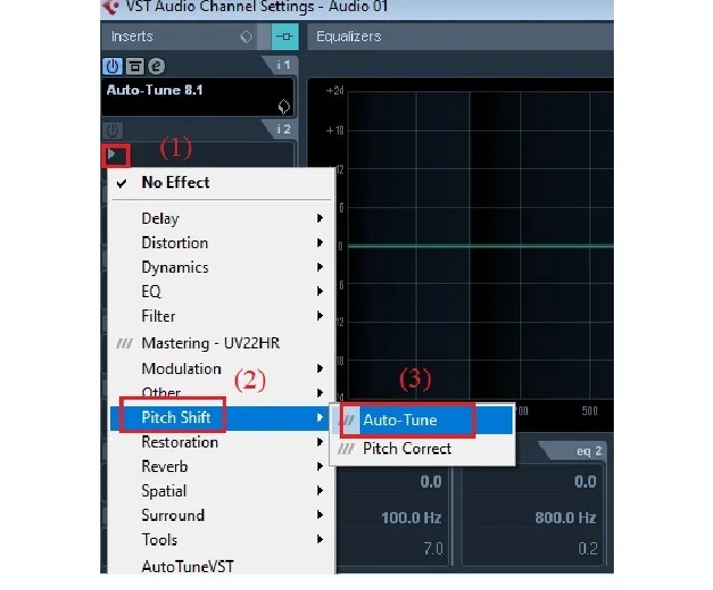 Hướng dẫn cài đặt và sử dụng Auto Tune Pro 9 Bấm chọn vào Auto-tune tại Pitch Shift