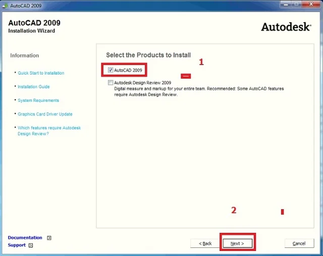 Hướng dẫn cách tải chi tiết Autocad 2009 bản đầy đủ nhất 5 Bấm tích và chọn Next