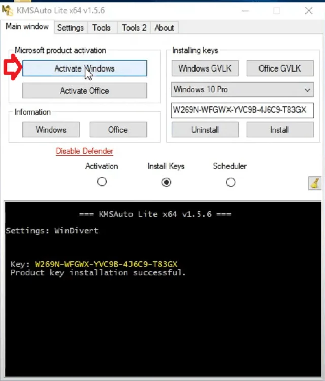 Bước 3: Nhấn chọn dòng chữ “ Activate Windows” để kích hoạt