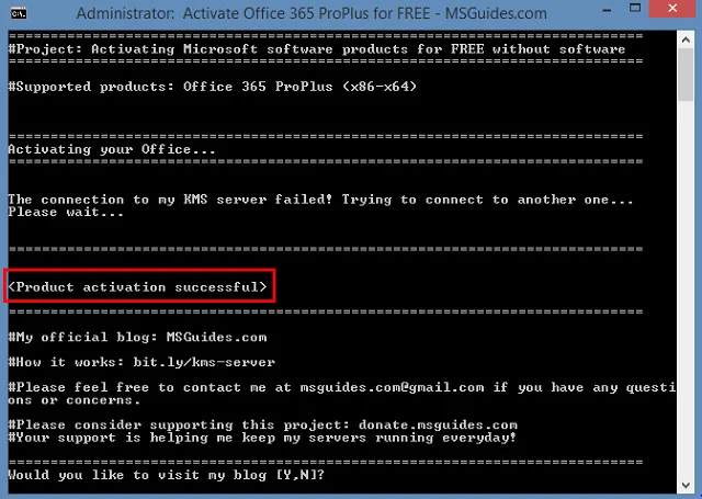 Những điều thú vị xoay quanh Key Office 365 mà có thể bạn chưa biết 19 Bước 4: Hoàn thành Active Office 365 bằng Batch file