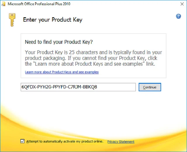 Bước 2: Nhập Product key