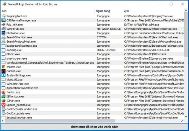 Các tính năng bổ sung có trong Firewall App Blocker