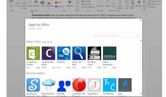Hướng dẫn tải phần mềm Word 2013 crack full 7 Các ứng dụng add-in giúp làm việc hiệu quả hơn