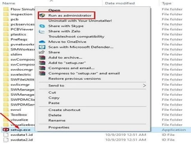 Hướng dẫn chi tiết tải và crack Solidworks 2020 full 9 Chạy file cài đặt dưới quyền Admin