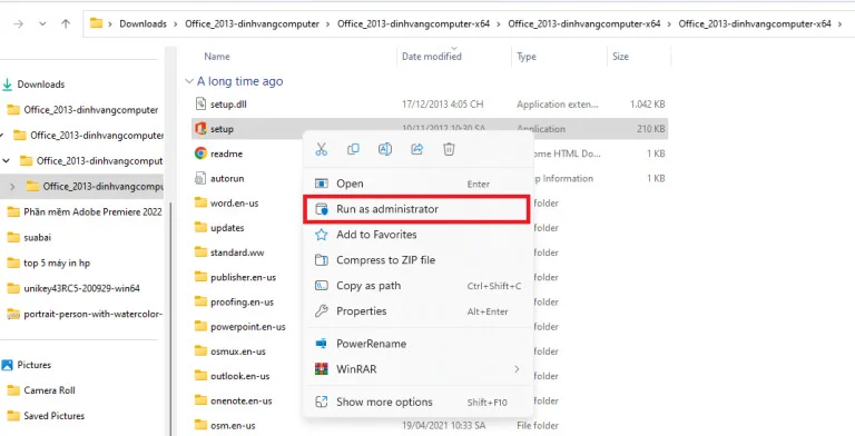 Hướng dẫn tải phần mềm Word 2013 crack full 12 Chạy file setup