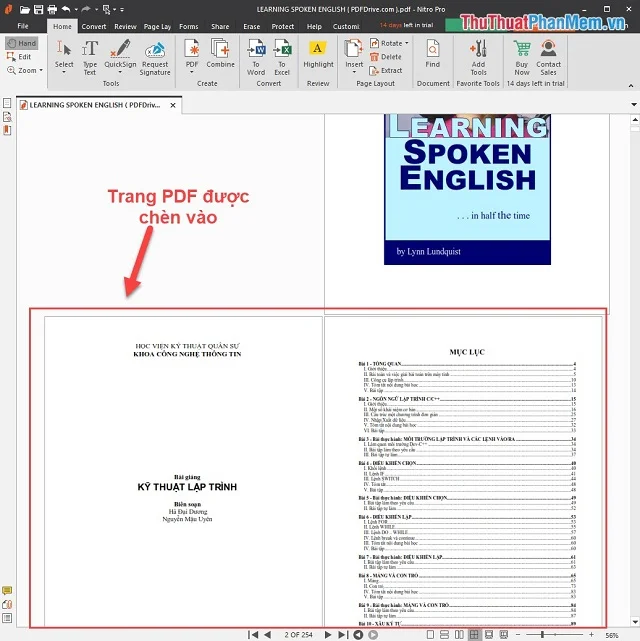 4 bí quyết về cách chèn thêm trang vào file PDF nhanh gọn và dễ dàng 4 Chèn thêm trang đã có sẵn vào file PDF