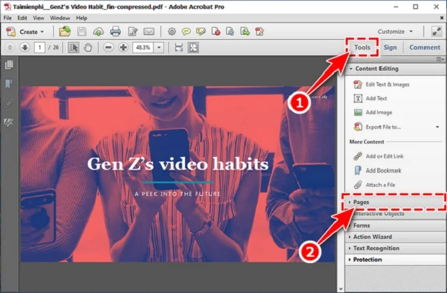 4 bí quyết về cách chèn thêm trang vào file PDF nhanh gọn và dễ dàng 7 Chèn trang file PDF bằng phần mềm Adobe Acrobat
