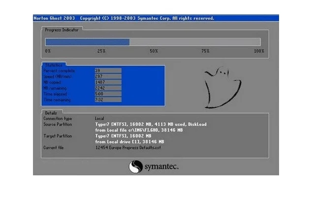 Hướng dẫn cách Ghost Win 7 tại nhà đơn giản nhất 24 Chờ khoảng thời gian để phần mềm Ghost Windows 7