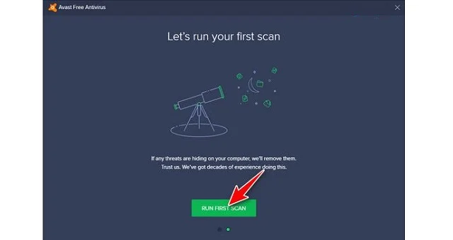 Chia sẻ cách cài đặt Avast Premier antivirus Full 2021 11 Cho phép phần mềm quét virus lần đầu