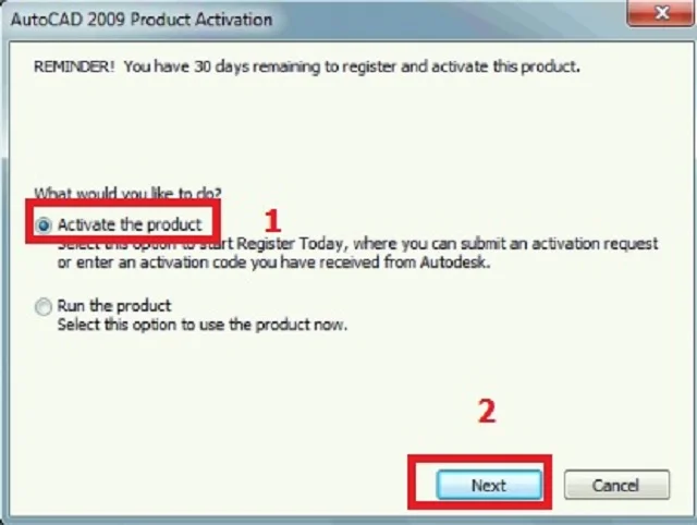Hướng dẫn cách tải chi tiết Autocad 2009 bản đầy đủ nhất 9 Chọn Activate Product và nhấn chọn tiếp tục