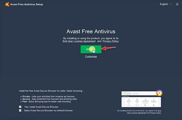 Tổng hợp key kích hoạt Key Avast Premier cập nhật mới 5 Chọn Install