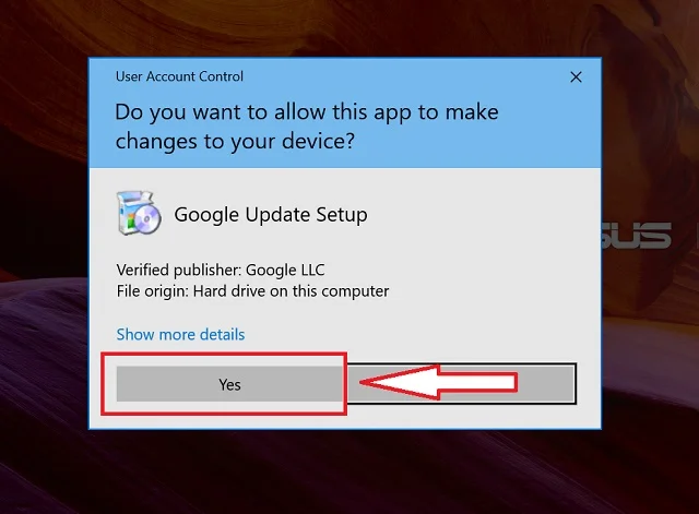 Hướng dẫn cách đồng bộ Google Drive với máy tính chi tiết và nhanh chóng 6 Chọn “Yes” để bắt đầu cài đặt