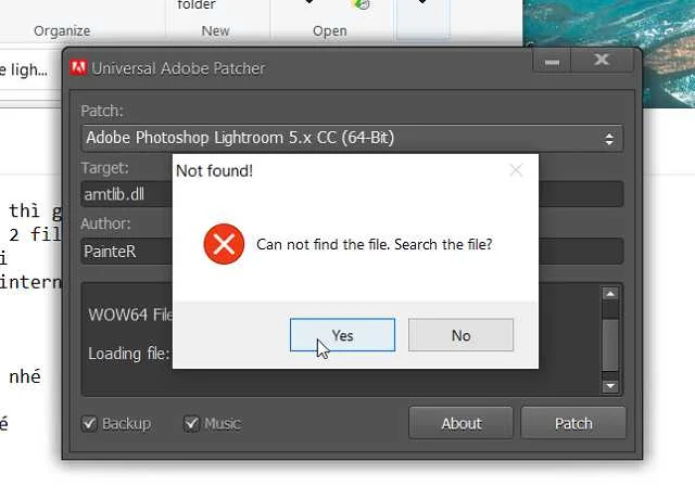 Hướng dẫn chi tiết tải phần mềm Lightroom CC 2017 full crack 11 Chọn Yes